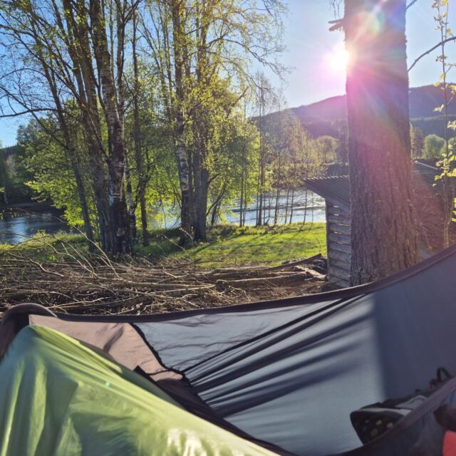 Långflon-Karlstad dag 4
Vaknar i solen i hammocken i Månäs och vill först inte gå upp. Sedan vill jag inte lämna frukostvindskyddet. Men jag kommer iväg runt  8. Paddlar till Stöllet där jag ser den första skylten riktad mot trafik på Klarälven: Supermarket 300 meter. Perfekt. 

Går iland genom att klösa mig uppför den leriga stranden, lämnar kajaken och går till Coop. Laddar mobilen, får vatten påfyllt och köper lunch. Äter, sjösätter och paddlar till Hedenborg. 

Går iland eftersom vågorna attackerar mig, energin är slut och jag ser ett vindskydd. Men det blir djupa spår i leran på vägen upp ... Äter, tittar misstänksamt på älven och ser inga vågor nu. Sjösätter och paddlar till Ekshärad. Det är svinlångt till Ekshärad. Känner att jag har en dipp och tycker att jag aldrig kommer fram och aldrig kommer hinna hela vägen. Ser en utter, yay! och säger till mig själv att fucking skärpa mig. Orsaken till mitt missnöje är felaktiga förväntningar. 

Jag tittar på kartan och konstaterar att jag tagit mig typ halvvägs genom Värmland och visst kan hinna. Får nog ta en extra semesterdag på måndag men det är fortfarande fullt möjligt att hinna till Karlstad innan tisdag. Sedan ser jag en bäver korsa älven 🤩 Slår läger i en skogsdunge vid en åkerkant i sista kurvan innan Ekshärad är ett faktum. Ingen eld. Torkar ur kajaken och konstaterar att skillnaden mellan mig och den urvridna Wettextrasan är att det står Wettex på trasan 😅 En näve nötter och en ostbit och läggdags. Precis när jag ska lägga mig ser jag en liten hund i skogsdungen. Fan. Står helt stilla. Den ser mig inte. Sedan kommer fler hundar och en människa som lyckligtvis har ordning på hundarna 😅 I morgon blir det långpromenad förbi fem dammar ... 

Paddlade kilometer i dag: 56 (jag trodde det skulle gå mycket fortare medströms men jag kommer bara drygt 6 kilometer i timmen).
.
.
.
.
.

#amokequipment #staywild #orukayak #enhammocknattiveckan  #moraknivcompanionspark #nature #getoutside #outnorth #urberg #hydroflask #scarpa #victorinox #darntough #optimusstove #balticlifejackets #kajaksidan #petzl #blizzwool #klätterverketgasverket #scandicdowntowncamper #granitbiten #roswisportsoutdoor #adventureacademynordic