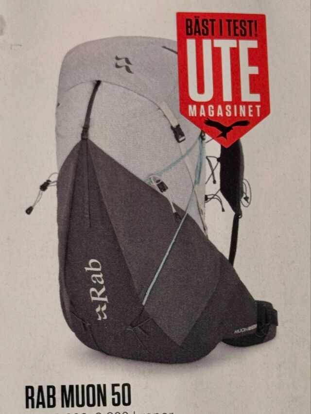 🎒Den väldigt lätta och bekväma Muon-serien från RAB får den kärlek de förtjänar: Bäst i Test i senaste numret av @utemagasinetsverige .  #granitbiten #rabnordic